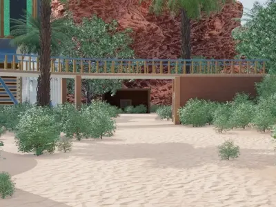 Desert Mining Town 3D model