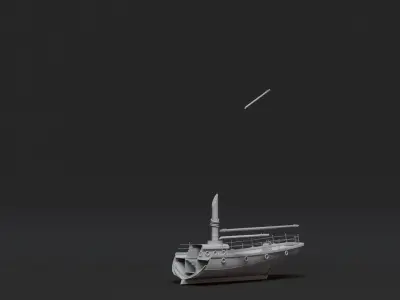 Boat - RBD ready asset - Textured Low-poly 3D model
