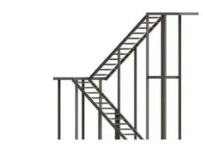 Stairs metal ladder 3D model