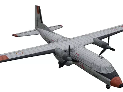 Nord Aviation N262 Fregate Low-poly 3D model