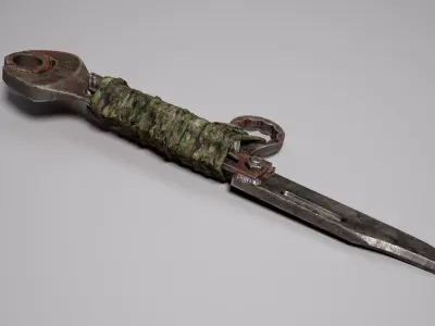 Post-Apocalyptic Knife Low-poly 3D model purchase