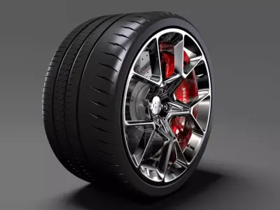 Bugatti Chiron wheel 4 3D model