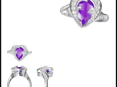 JCD Format Antique color stone rings for sale 3dm jewelry files 3D print model
