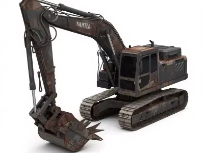 Gothic Excavator 3D Model Low-poly 3D model