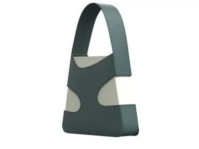 Dark green Leather Cutout detail Hobo Bag 3D model