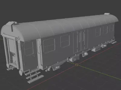 H0 1-87 scale Umbauwagen BD3yg 2nd class with luggage room 3D print model