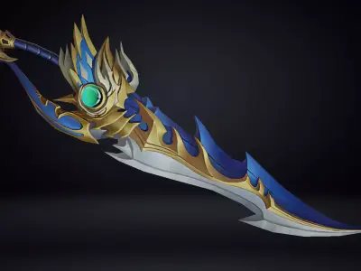 Futuristic Sword Low-poly 3D model 30