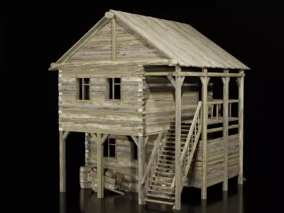 HOUSE VILLAGE Low-poly 3D model