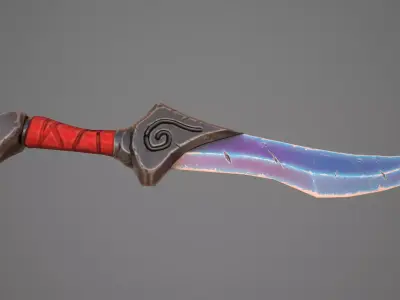 Stylized Cristal Blade 01 Low-poly 3D model