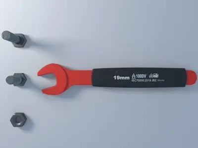 Wrench nut and bolts 3D model