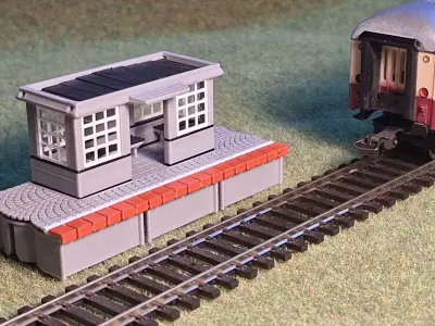 Single Edge Platform Shelter 1-87 FDM color 3D print model