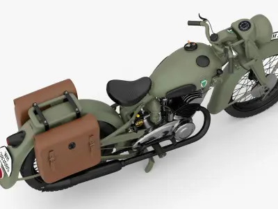 Motorcycle wwii vintage 3D model