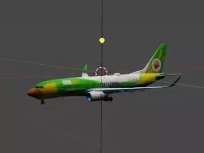 Low Poly  Air Boeing 737  real Style  Airplane 3D Model Low-poly 3D model