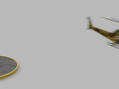 Military Helicopter Low-poly 3D model