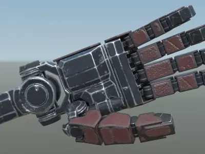 Fully rigged robot hand Low-poly 3D model