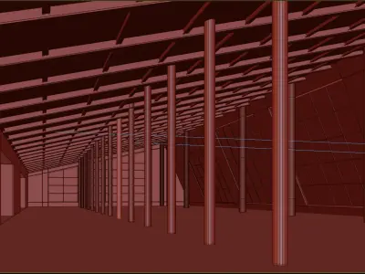 6 lowpoly interior space 3D Model Pack