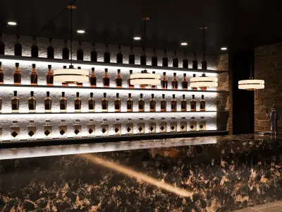 Full 3D scene restaurant industrial design 3D model