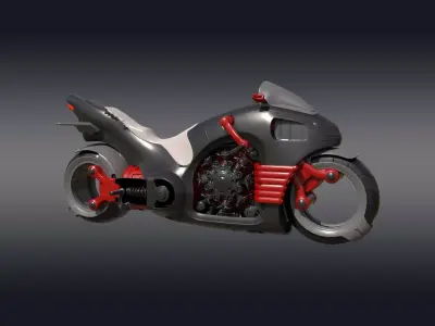 3D Superbike  Sci-fi Low-poly 3D model
