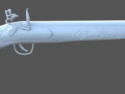 Medieval gun 3d model Low-poly 3D model