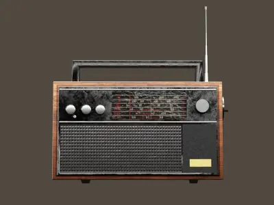 Old Classic Vintage Radio Low-poly 3D model
