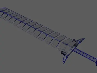 Low-Poly Demon Broadsword Low-poly 3D model