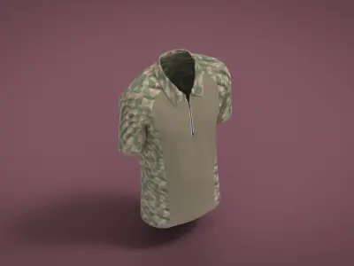 Military Outfit - T-shirt Low-poly 3D model 60