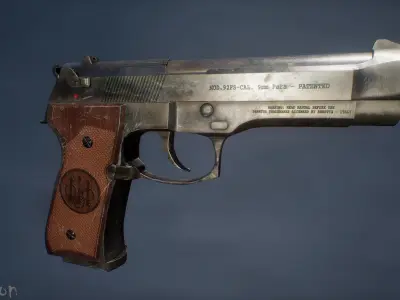 M9 Beretta Low-poly 3D model