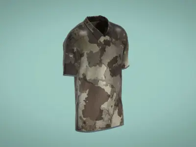 Military Outfit - T-shirt Low-poly 3D model 22