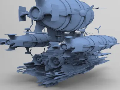 Sci-Fi Cargo ship 4  3D model