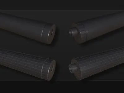 3D Kitbash Silencer Set- Volume 1 Low-poly 3D model