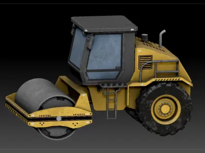 Road roller Low-poly 3D model purchase