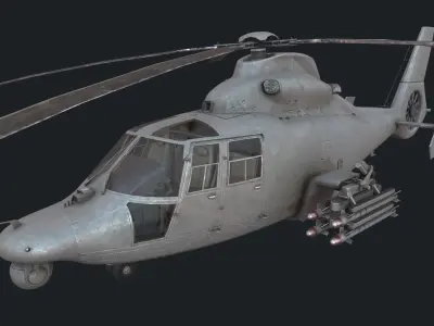 Military helicopter pack Low-poly 3D model