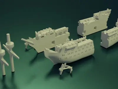 HMS Victory Sliced 3D print model