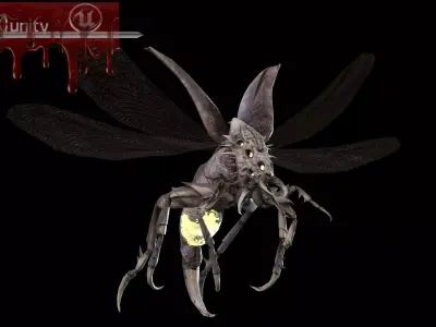 Flying Beetle6 Low-poly 3D model