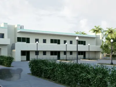 Miami Ocean Drive Scene 3D model