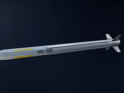 HQ-16FE China anti-air missile Low-poly 3D model