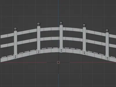 Japanese Bridge Low-poly  Free low-poly 3D model