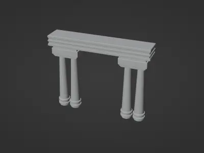 Temple arch Low-poly 3D model