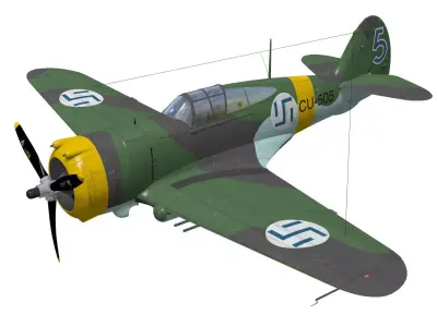 Curtiss Wright P36 Hawk75 A4 3D model purchase