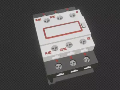 3 phase contactor  Low-poly 3D model