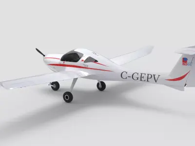 Aircraft Diamond DA20 C1 Low-poly 3D model