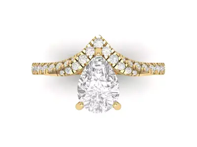 Pear Twisted Ring 3D print model