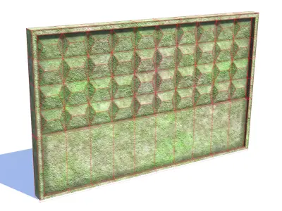 Old Concrete Fence Low-poly 3D model