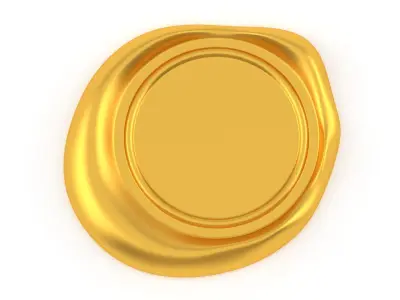 Wax seal Gold 3D model purchase