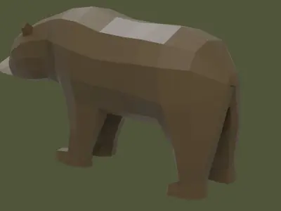 Stylized lowpoly BEAR Low-poly 3D model