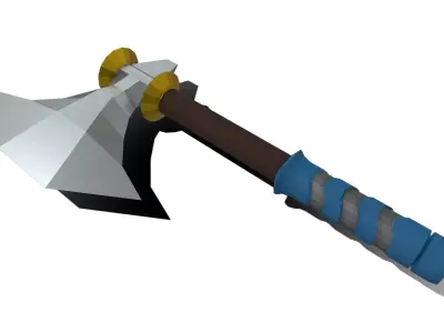 Low Poly Metallic Fantasy Axe 1 Low-poly 3D model