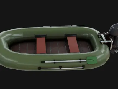 Fishing Boat 02 Low-poly 3D model