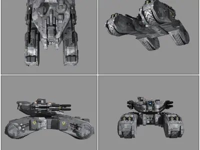 SF Light Tank - MK1  Low-poly 3D model