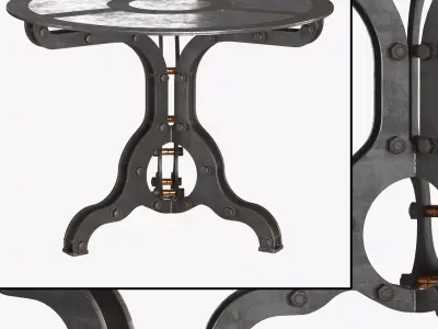 Rust end table 3D model