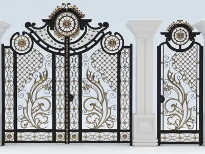 IRON DOOR - ENTRANCE Low-poly 3D model